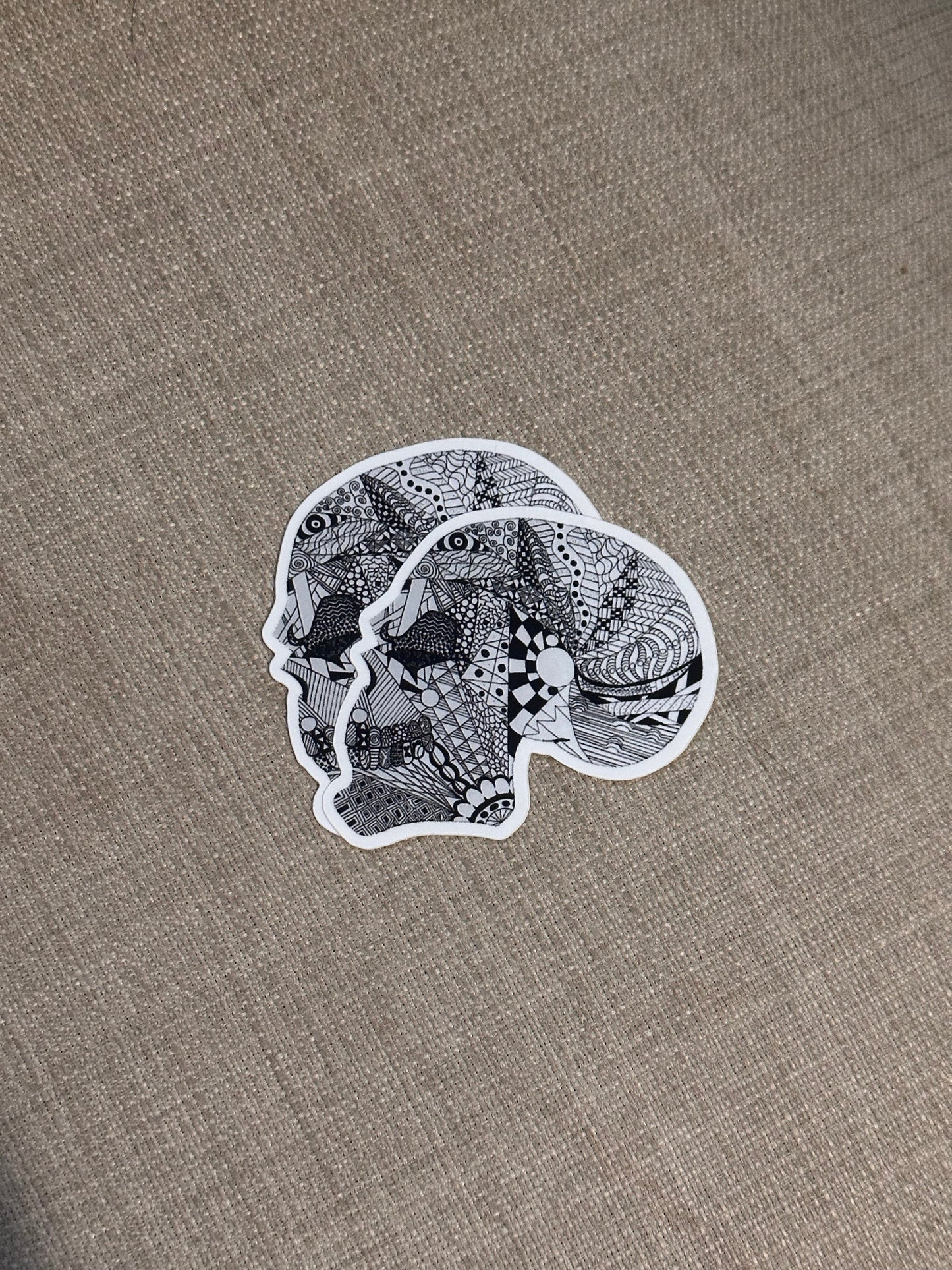 Zentangle Sticker | Skull Sticker | Line Art