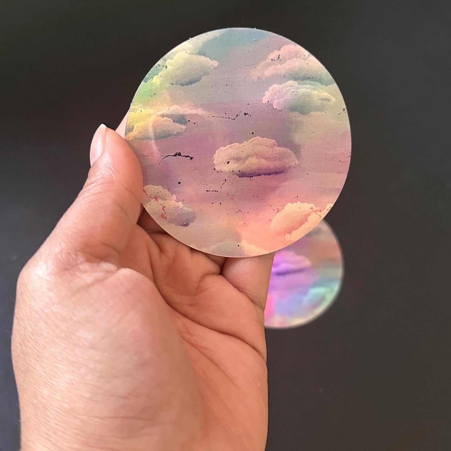 Pastel Cloud Dreams - Holographic Sticker Magic| Cloud Painting Study Sticker| Holographic Cloud Sticker