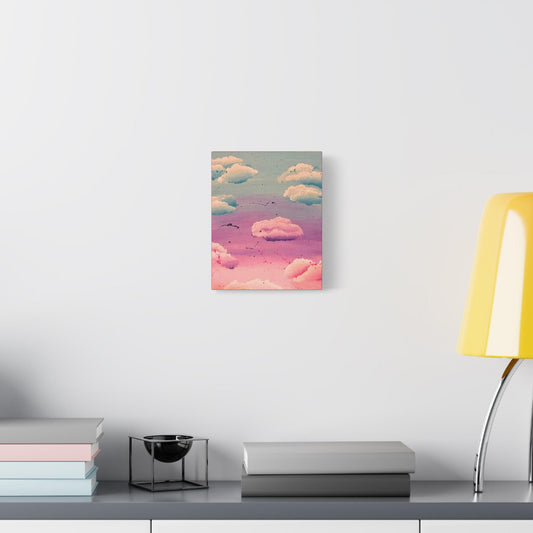 Pastel Cloudscape Matte Canvas Stretched PRINT 1.25" | Pink Blue Sky Wall Art