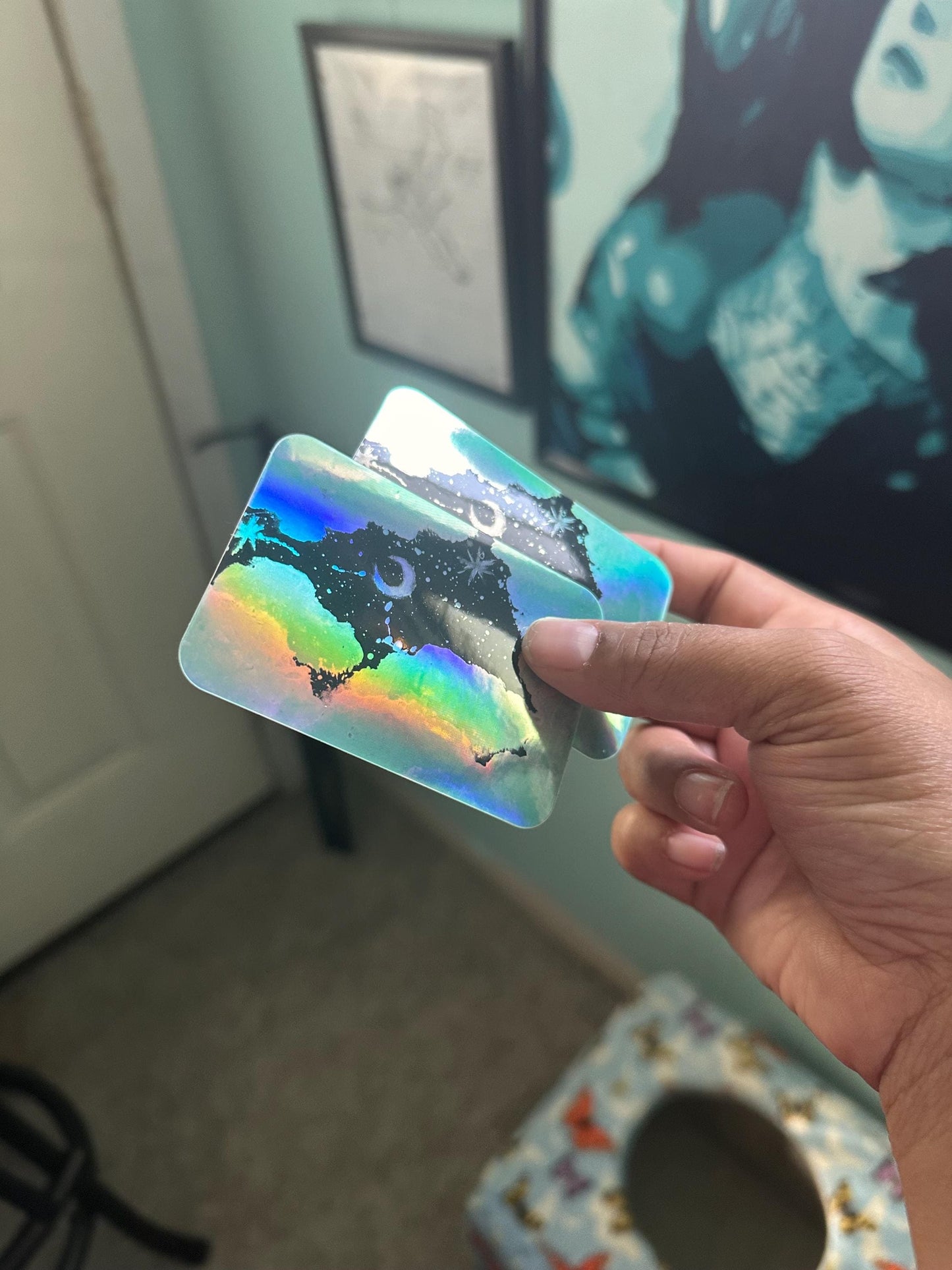 Blue Cloud Study | Holographic Sticker