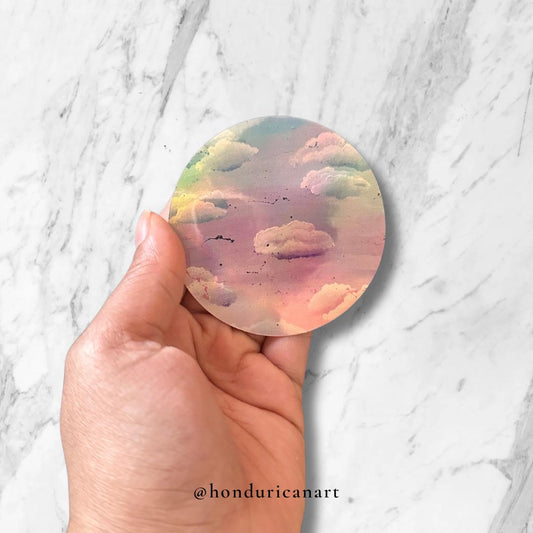 Pastel Cloud Dreams - Holographic Sticker Magic| Cloud Painting Study Sticker| Holographic Cloud Sticker