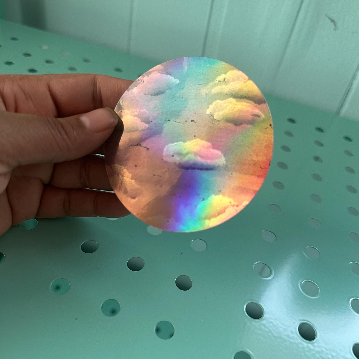 Pastel Cloud Dreams - Holographic Sticker Magic| Cloud Painting Study Sticker| Holographic Cloud Sticker