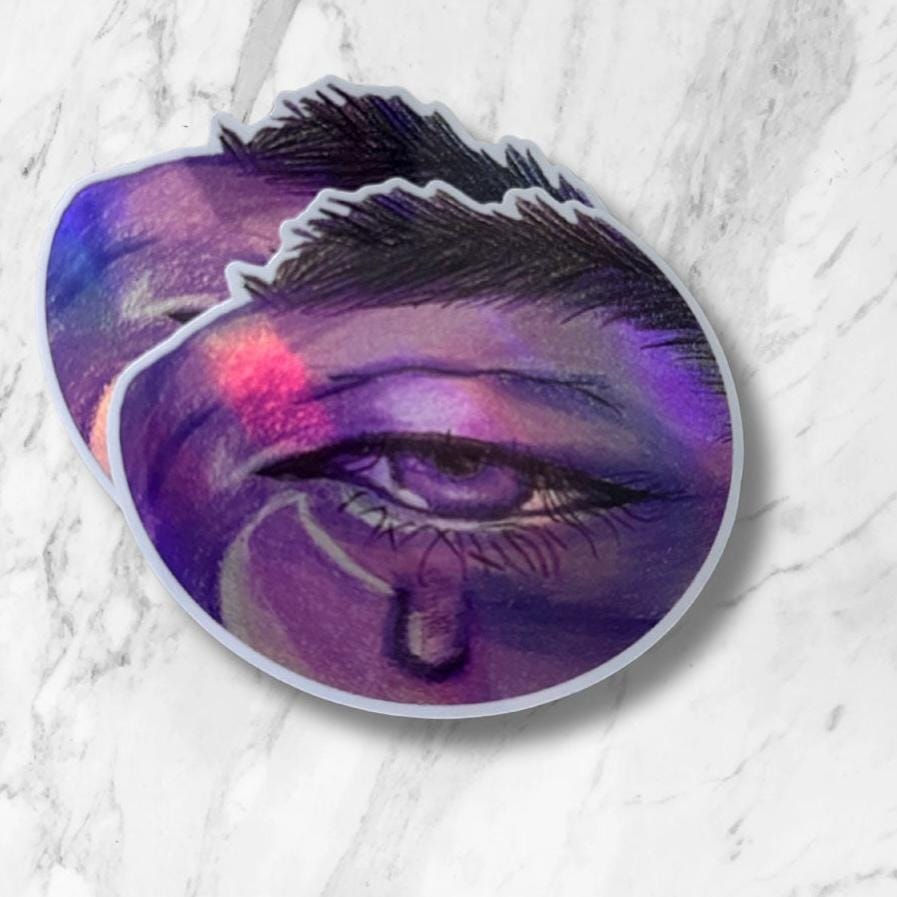Purple Colored Pencil Study Sticker