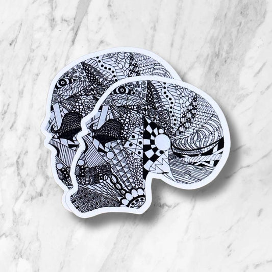 Zentangle Sticker | Skull Sticker | Line Art