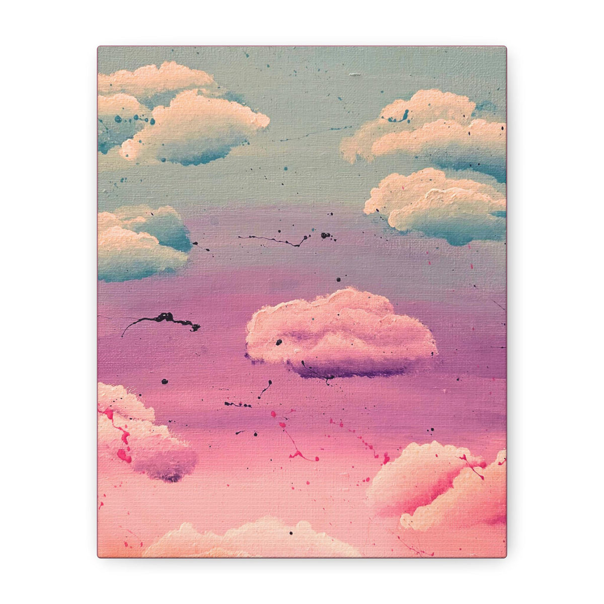 Pastel Cloudscape Matte Canvas Stretched PRINT 1.25" | Pink Blue Sky Wall Art