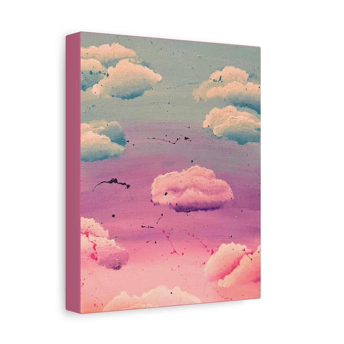 Pastel Cloudscape Matte Canvas Stretched PRINT 1.25" | Pink Blue Sky Wall Art