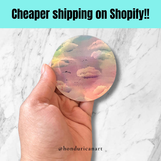 Pastel Cloud Dreams - Holographic Sticker Magic| Cloud Painting Study Sticker| Holographic Cloud Sticker