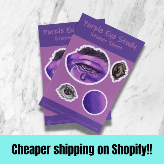 Purple Eye Study Sticker Sheet