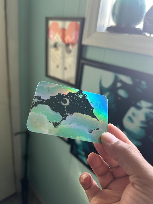 Blue Cloud Study | Holographic Sticker