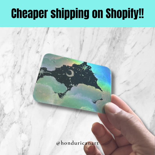 Blue Cloud Study | Holographic Sticker